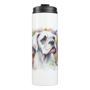 🐾 Boxer Dog Joy 🐾 nk-Spatter Whimsical Boxer Dru Thermosbecher