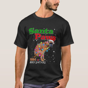Boxer Dog Kackend Weihnachten 2024 Funny Santa Paw T-Shirt