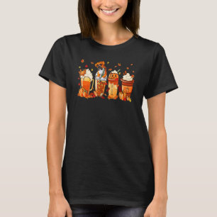 Boxer Dog Kaffee Drink Pumpkin Gewürz Latumn Herbs T-Shirt