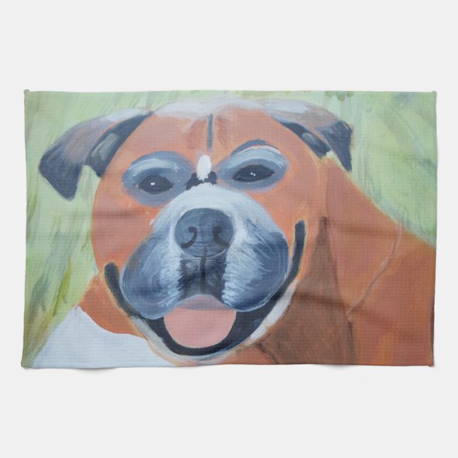 Boxer Dog Kitchen Towels Geschirrtuch (Horizontal)
