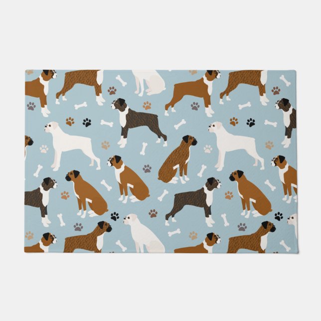 Boxer Dog Knochen und Paws Doormat Fußmatte (Vorderseite)