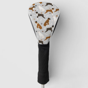Boxer Dog Knochen und Paws Golf Headcover
