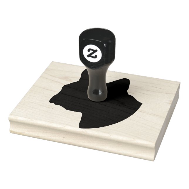 Boxer Dog Kopf Silhouette, 4" x 5" Gummi Briefmark Gummistempel (Stempel)