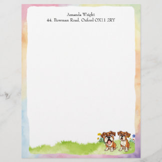 Boxer Dog Letterhead mit charakteristischen Boxern Briefbogen
