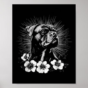 Boxer Dog Lover Retro Style Tattoo _1 Poster