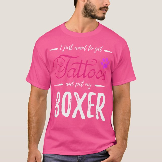 Boxer Dog Lover Tattoo Funny Dog Mama Idee T-Shirt (Vorderseite)