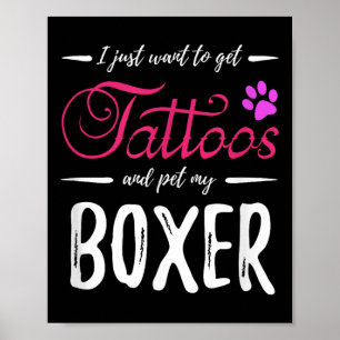 Boxer Dog Lover Tattoo Shirt Funny Dog Mama Gesche Poster