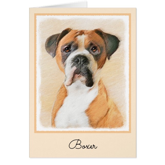 Boxer Dog Malerei unzugeschnittene ursprüngliche T (Vorne)