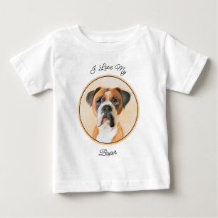 Boxer Dog Malerei unzugeschnittene ursprüngliche T Baby T-shirt