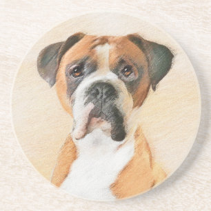 Boxer Dog Malerei unzugeschnittene ursprüngliche T Getränkeuntersetzer