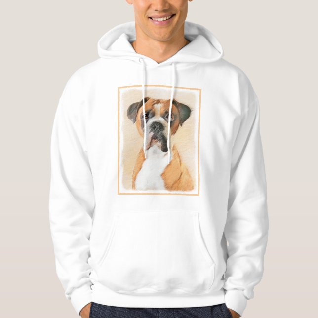 Boxer Dog Malerei unzugeschnittene ursprüngliche T Hoodie (Vorderseite)