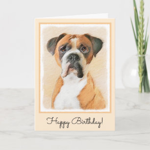 Boxer Dog Malerei unzugeschnittene ursprüngliche T Karte