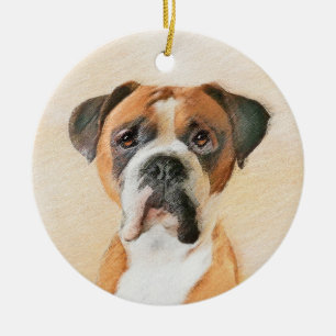 Boxer Dog Malerei unzugeschnittene ursprüngliche T Keramik Ornament