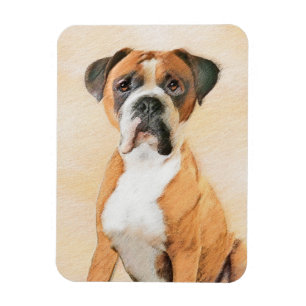 Boxer Dog Malerei unzugeschnittene ursprüngliche T Magnet