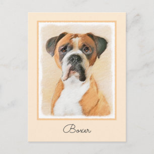 Boxer Dog Malerei unzugeschnittene ursprüngliche T Postkarte