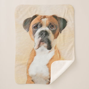Boxer Dog Malerei unzugeschnittene ursprüngliche T Sherpadecke