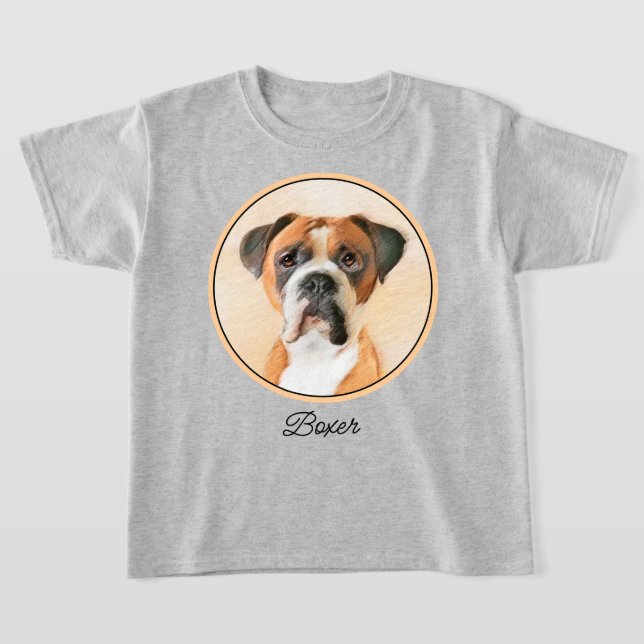 Boxer Dog Malerei unzugeschnittene ursprüngliche T T-Shirt (Ablage )