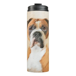 Boxer Dog Malerei unzugeschnittene ursprüngliche T Thermosbecher