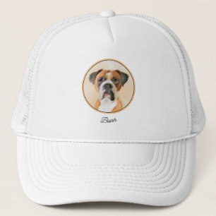 Boxer Dog Malerei unzugeschnittene ursprüngliche T Truckerkappe