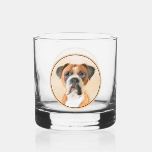 Boxer Dog Malerei unzugeschnittene ursprüngliche T Whiskyglas