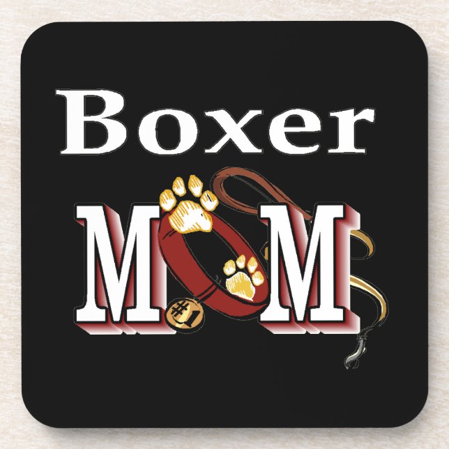 Boxer Dog MAMA Getränkeuntersetzer (Vorderseite)