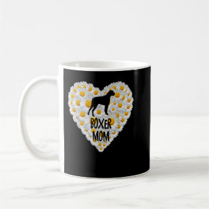 Boxer Dog Mama über Liebe Herz White Daisy Blume B Kaffeetasse