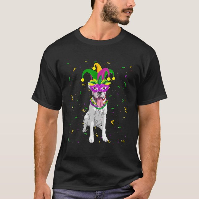 Boxer Dog Mardi Gras Kostüme Männer Frauen Kinder T-Shirt (Vorderseite)