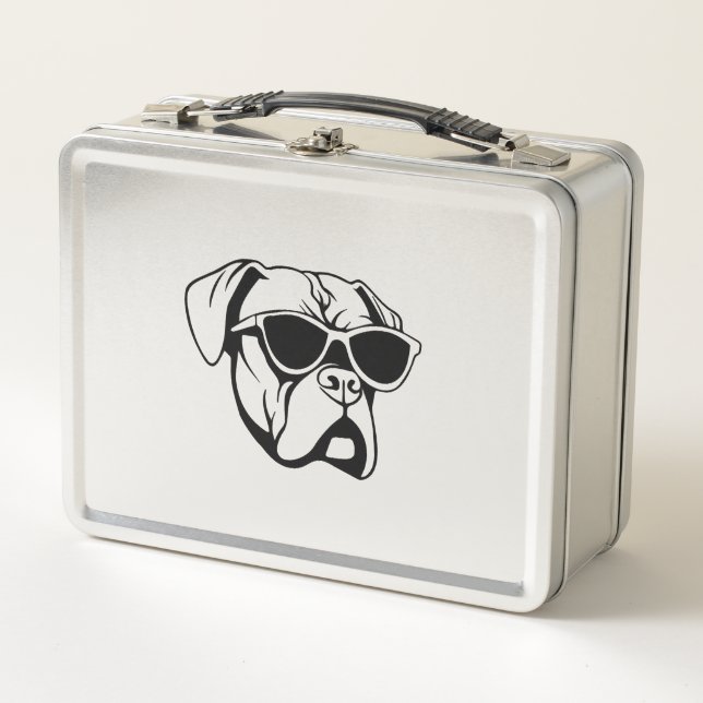 Boxer Dog Metall Brotdose (Vorderseite)