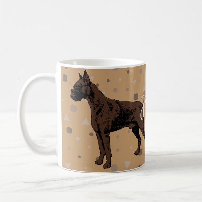 Boxer Dog Mug – Modern  Boxer Illustration Kaffeetasse (Links)