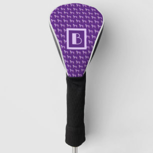Boxer Dog Niedliche Lila Silhouette Monogramm Golf Headcover