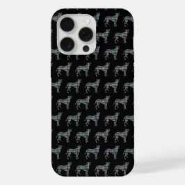 Boxer Dog Niedliche Silhouette Raster Black iPhone 15 Pro Max Hülle