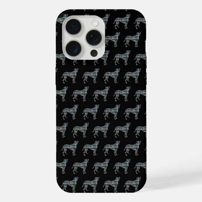 Boxer Dog Niedliche Silhouette Raster Black iPhone Hülle (Rückseite)