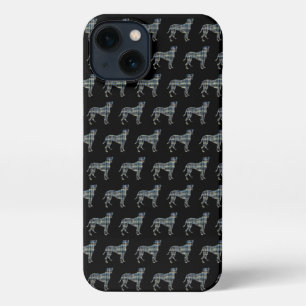 Boxer Dog Niedliche Silhouette Raster Black iPhone 13 Hülle