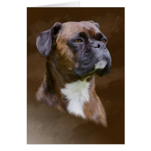 Boxer Dog Ölgemälde Porträt (Vorne)