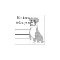 Boxer Dog Personal Library Book Briefmarke