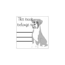Boxer Dog Personal Library Book Briefmarke Gummistempel