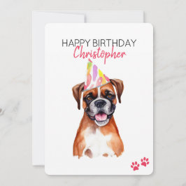 Boxer Dog Personalisiert Happy Birthday Karte