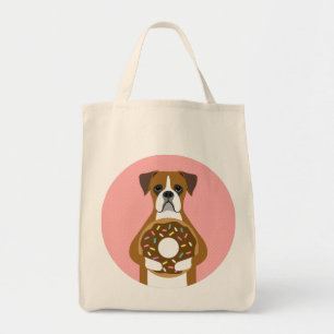 Boxer Dog Pink Cirlce Toe Bag Tragetasche