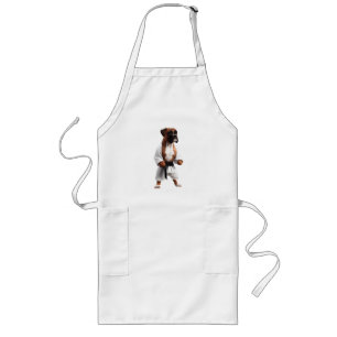 Boxer Dog Play Karate, Boxer Dog Karate Player Lange Schürze