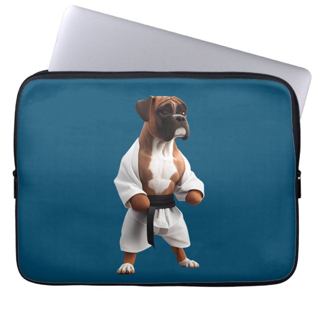 Boxer Dog Play Karate, Boxer Dog Karate Player Laptopschutzhülle (Vorderseite)