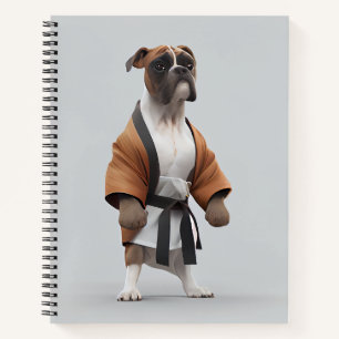 Boxer Dog Play Karate, Karate Champion Boxer Dog Notizbuch