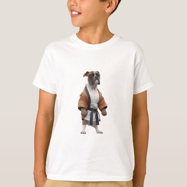 Boxer Dog Play Karate, Karate Champion Boxer Dog T-Shirt (Vorderseite)