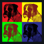 Boxer Dog Pop Art Style Poster<br><div class="desc">Ein mutigeres Design von Boxerhunden kopiert in berühmtem PopArt-Stil.</div>