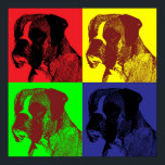 Boxer Dog Pop Art Style Poster<br><div class="desc">Ein mutigeres Design von Boxerhunden kopiert in berühmtem PopArt-Stil.</div>