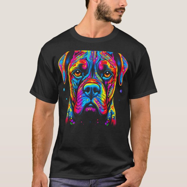 Boxer Dog Pop Art T-Shirt (Vorderseite)
