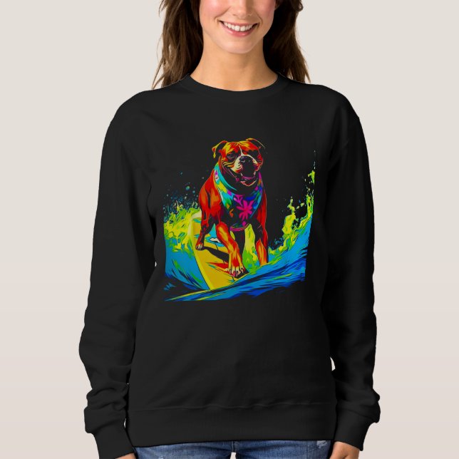 Boxer Dog Pop Surf Sweatshirt (Vorderseite)
