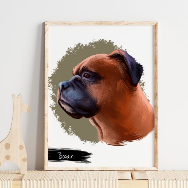 Boxer Dog Portrait | Pet Portrait Wall Print Poster (Von Creator hochgeladen)