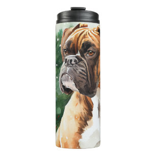 Boxer-Dog-Portrait Thermosbecher