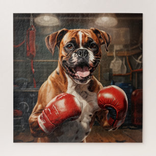 Boxer Dog Practicbox im Gym Vintag Puzzle