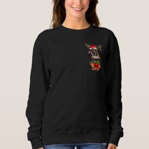 Boxer Dog Reindder in Pocket Christmas Dovers Lieb Sweatshirt